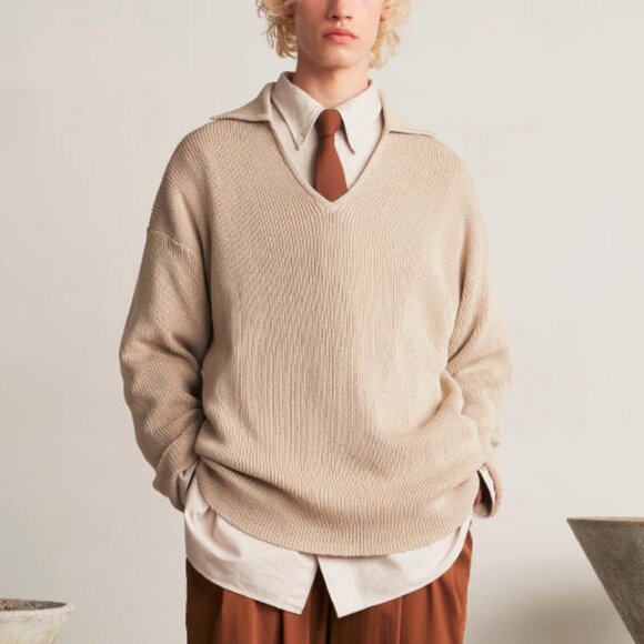 Graphpaper SS/25 Beige Linen Solotex Skipper Knit - Picture 1 of 9